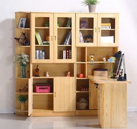 JILAIKE 吉莱客 实木书桌柜组合 1.2m书桌书架组合+书柜+角柜 原木色