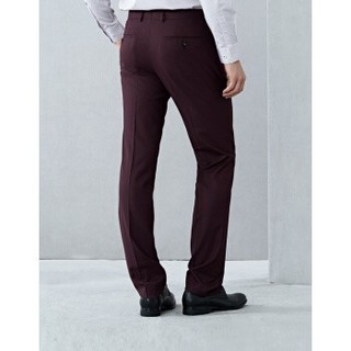 VICUTU 威可多 男士纯色羊毛直筒西裤VRS15121888 红色32