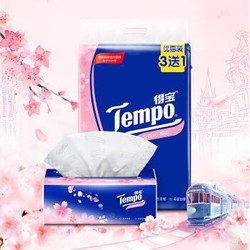 得宝(Tempo) 抽纸  4层加厚纸巾*90抽*4包面巾纸 樱花香味