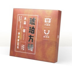 大益 普洱茶 熟茶 茶叶 砖茶 琥珀方砖（60g/片*4）240g中华老字号 *3件