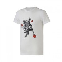 潮流时尚舒适哈登Q版篮球运动休闲男子薄款短袖T恤 XL 白色