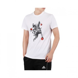 潮流时尚舒适哈登Q版篮球运动休闲男子薄款短袖T恤 2XL 白色
