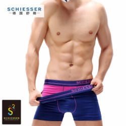 SCHIESSER 舒雅 E5/13637T 男士混色平角内裤 2条装 深紫红+深蓝 M *7件