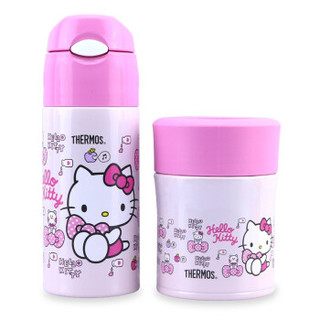 THERMOS 膳魔师 Hello Kitty 400ML吸管杯+300ML焖烧杯礼盒套装