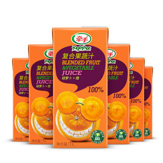 牵手 100%果蔬汁 胡萝卜+橙  1L*6盒