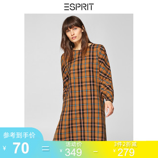 ESPRIT 埃斯普利特 128CC1E043 女士格子连衣裙 驼色230 150/76A