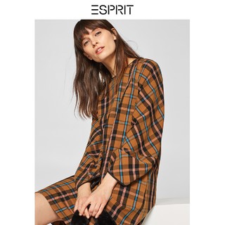 ESPRIT 埃斯普利特 128CC1E043 女士格子连衣裙 驼色230 150/76A