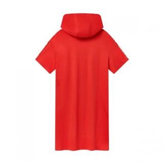 斐乐夏季女式裙子女装百搭休闲时尚舒适连衣裙女T恤裙 S 红色（宽松版型，建议拍小一码）