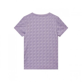 斐乐夏季大LOGO女式运动短袖T女装时尚百搭运动休闲短袖t恤 XL 木槿紫（修身版型，建议拍大一码）
