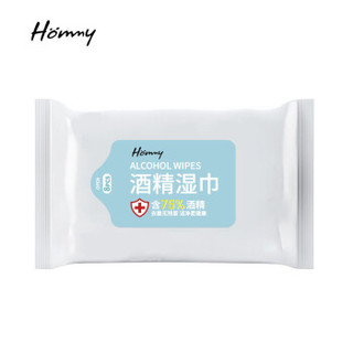 Hommy DKH75%酒精消毒便携带湿纸巾一次性消毒棉手机餐具擦片湿巾清洁 8抽*5包便携装