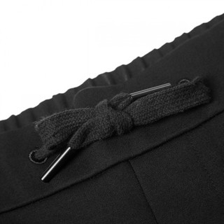 春季新款男款抽绳时尚直筒修身薄款休闲裤 175/L 黑色