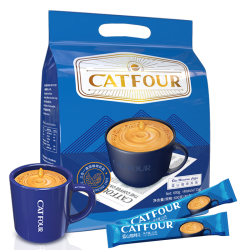 catfour 蓝山 Catfour咖啡蓝山风味咖啡三合一咖啡速溶黑咖啡粉饮品袋装40条杯