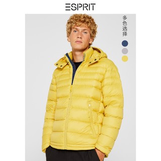 ESPRIT EDC099CC2G023 男士纯色连帽羽绒服外套