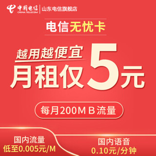 中国电信（CHINA TELECOM）山东电信无忧卡 流量卡电话卡