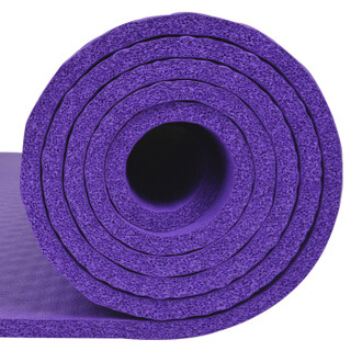 奥义 瑜伽垫185*80cm加宽加长高密度健身垫（赠绑带+网包） 加厚防滑运动垫 深紫色