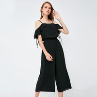 Vero Moda 318344506 荷叶边吊带阔腿连体裤