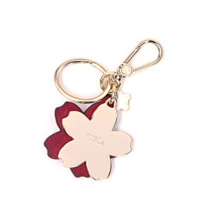 芙拉 Furla  女士  深红色+裸粉色 VENUS系列 花朵造型钥匙扣挂坠 1032590