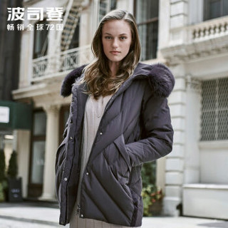 波司登羽绒服中老年女装新品连帽毛领中长款加大厚款 暮光灰8197 B90141002BJ