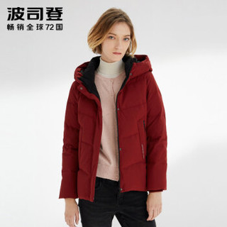 波司登羽绒服中老年女装短款2019新品冬季休闲保暖外套 深葡萄红1259 B90141026