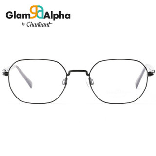 CHARMANT/夏蒙眼镜框 GA系列男女时尚经典圆框近视眼镜 黑色框+0元配柯达防蓝光镜片 GA38027BK-LKUV42D