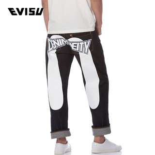 EVISU 18SS 男士宽松大M印花牛仔裤 1ESHTM8JE10200