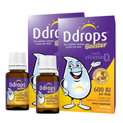 Ddrops 幼儿维生素D3滴剂   一岁以上   600IU 2.8ml*2瓶 加拿大进口