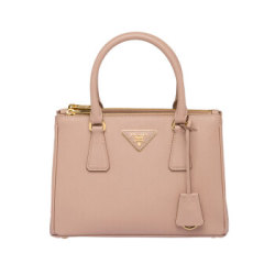 PRADA 普拉达 女士Galleria系列小牛皮米白色迷你号手袋
