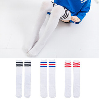 欧育儿童袜子时尚韩版女童过膝长筒袜足球校园风宝宝袜子B1080 3双装45cm