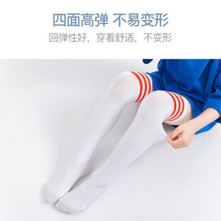 欧育儿童袜子时尚韩版女童过膝长筒袜足球校园风宝宝袜子B1080 3双装45cm