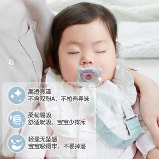 小熊（Bear）婴儿安抚奶嘴 硅胶超软安睡型奶嘴新生儿6-18个月 MW-C0004 辛蒂粉