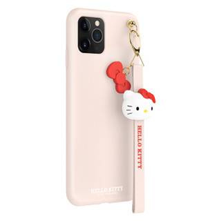 Hello Kitty 苹果11pro手机壳iphone11Pro液态硅胶软壳 全包防摔个性创意卡通带挂绳保护套 仲夏粉