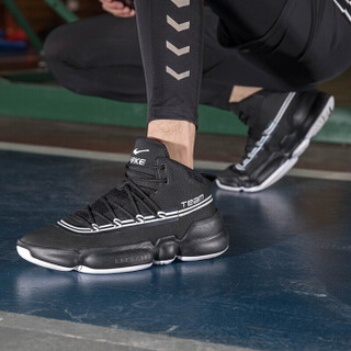 鸿星尔克男鞋篮球鞋新款实战减震舒适耐磨透气男运动鞋 11119304133 正黑/正白 42