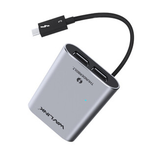 睿因 Wavlink UTA21D雷电3转换器扩展8K高清扩屏DP扩展坞thunderbolt3接口分屏器