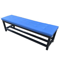 华旦 更衣室长条凳沙发凳换鞋凳软包布面带椅套 ZM-1546 蓝色