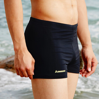 川崎KAWASAKI 泳裤 弹力舒适平角游泳裤 速干不贴身男士泳衣  沙滩泳装海边装备SW-U1001 黑色 3XL
