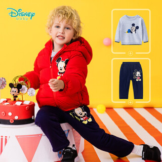  迪士尼(Disney)童装 男女童连帽羽绒服2019冬季新品米奇米妮外套防寒保暖大红4岁/身高110cm