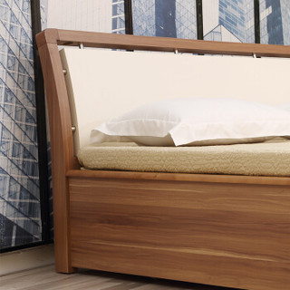 A家家具 床 双人床板式床高箱储物床 现代简约卧室家具大空间储物床 1.8米高箱床+床垫+床头柜*2 A002
