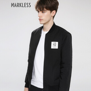 Markless 男士夹克加厚流棒球服休闲外套JKA6129M1 黑色夹棉 190/XXXL