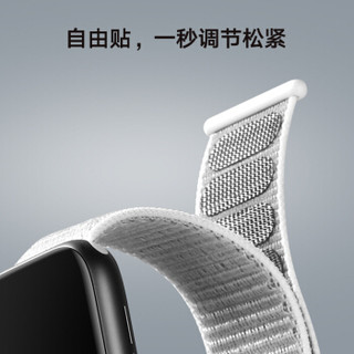 毕亚兹 苹果手表表带 iwatch表带魔术贴尼龙回环表带 Apple Watch Series 5/4/3/2/1代通用 42/44mm BD9灰色