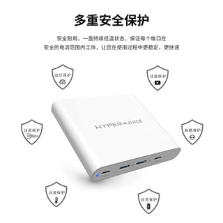 HyperJuice 87W苹果多口充电器type-c pd3.0 qc4.0旅行大功率usb-c快速充电头Apple笔记本电脑iPad手机iPhone