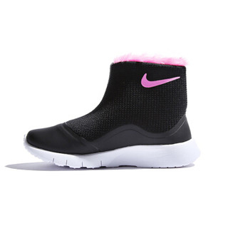 耐克（Nike）女童靴子 新款儿童雪地鞋 加绒保暖棉靴922871-009 黑色/粉色01Y/32码