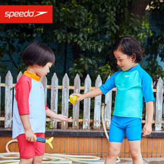 Speedo/速比涛游乐果系列 儿童分体泳衣 可爱印花 抗氯速干 812635F249蓝/绿色4YRS *3件