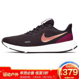 耐克NIKE 女子 缓震 透气 REVOLUTION 5 跑步鞋 BQ3207-003黑色38码