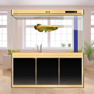 德克（D&A）鱼缸水族箱大型超白玻璃生态金鱼锦鲤中型客厅鱼缸  黑金色 标准100长×40宽×90cm缸高/65cm柜高