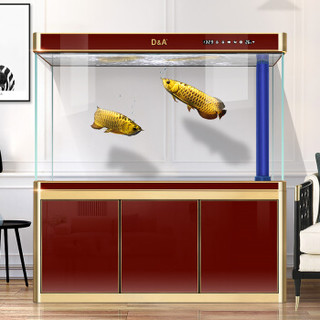 德克（D&A）鱼缸水族箱大型超白玻璃生态金鱼锦鲤中型客厅鱼缸  黑金色 标准100长×40宽×90cm缸高/65cm柜高