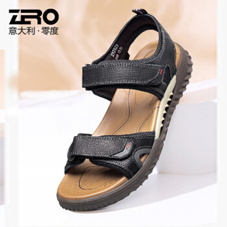 零度(ZERO)男士时尚舒适轻便户外居家两用透气防滑沙滩凉鞋 Z92923 黑色 38码