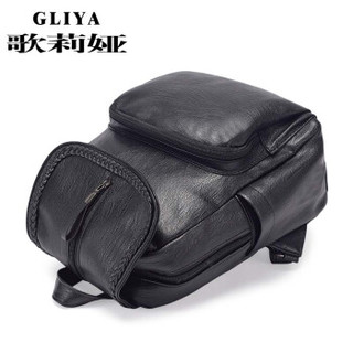 GLIYA/歌莉娅双肩包女韩版大容量背包G1801665黑色