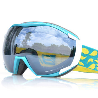 BASTO邦士度滑雪眼镜双层球面防雾镜片 超清晰大视野 防风防雾防冲击 滑雪镜 SG1313砂绿黄REVO