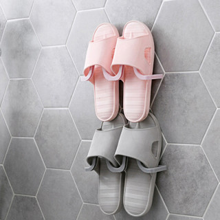 HOUYA 拖鞋架2双装 免打孔卫生间浴室拖鞋架子 无痕沥水壁挂鞋架置物架