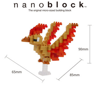 日本nanoblock拼插拼搭小颗粒微型钻石积木儿童玩具男孩女孩生日礼物精灵宝可梦火焰鸟 12岁+ 823593